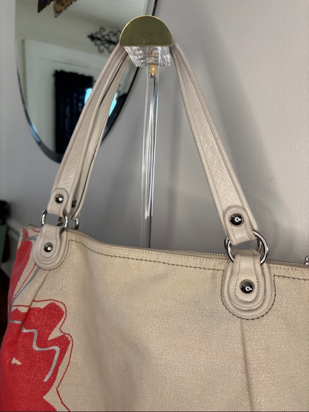 COACH POPPY Signature Coral Placed Flower Glam Limited Edition Tote Bag - Picture 9 of 15